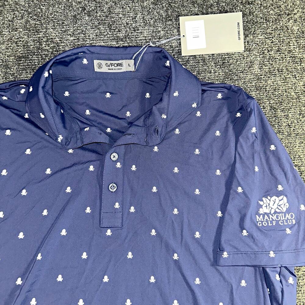 G/FORE Skull & T's Ice Nylon Golf Polo Mens Large L NWT Twilight Mangilao Guam